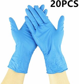 20 Stks/set Multifunctioneel Wegwerp Handschoenen Nitril Handschoenen Latex Handschoenen Keuken Bakken Handschoenen Tuin Schoonmaken Waterdichte Handschoenen 20stk blauw / M