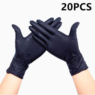 20 Stks/set Multifunctioneel Wegwerp Handschoenen Nitril Handschoenen Latex Handschoenen Keuken Bakken Handschoenen Tuin Schoonmaken Waterdichte Handschoenen 20stk zwart / M