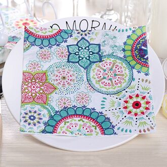 20 Stks/set Servetten Papier Ronde Bloem Patroon Decoupage Servet Papieren Tissue Voor Xmas Wedding Decor Party Tafel Levert