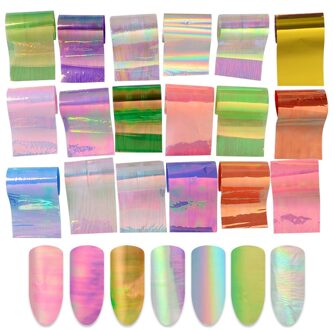20 Stks/set Sparkly Sky Nail Folies Transfer Water Decals Nail Art Stickers Gebroken Glas Diy Afbeelding Nail Tips Decoraties