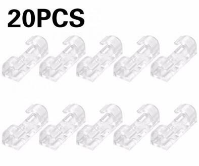 20 Stks/set Zelfklevende Netwerk Lading Kabel Clip Draad Organizer Digitale Kabels Fixer Organizer Muur Klem Houder Draad Winder transparant