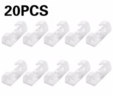 20 Stks/set Zelfklevende Netwerk Lading Kabel Clip Draad Organizer Digitale Kabels Fixer Organizer Muur Klem Houder Draad Winder wit