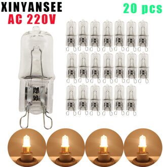 20 stks Super Heldere duurzaam G9 220 v Halogeen Lamp Gloeilamp 25 w 40 w 60 w Halogeen G9 220 v Warm Wit Indoor Clear halogeenlamp 60W