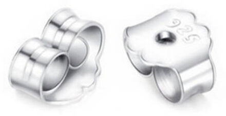 20 stks/zak 4mm 925 Sterling Zilveren Vlinder Oorbellen Terug Fit Stud Oorbellen Sluiting Stopper DIY Earring Mode-sieraden Bevindingen