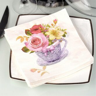 20 Stks/zak Rose Thee Servetten Patroon Decoupage Servet Papieren Tissue Voor Xmas Wedding Decor Party Tafel Levert