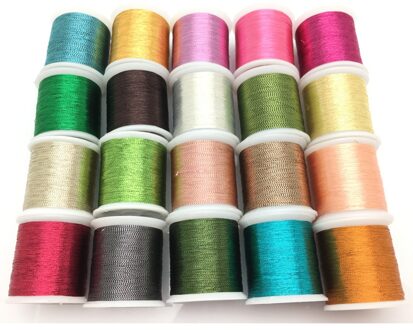 20 stuk Metallic Glitter Polyester Borduurgaren Naaigaren Set-Alle Purpose Diverse Kleuren Haak Draad 7YJ71