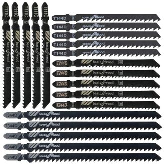 20 Stuk T-Schacht Jig Zaagblad Set Voor Hout, plastic Snijden T-Schacht Compatibel Met De Meeste Van Jigsaws