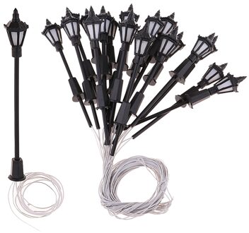 20 Stuks 1:150 Model Railway Trein Lamp Post Miniatuur Tuin Landschap Straatverlichting Ho Oo Schaal Leds Enkele Hoofd Decoratie