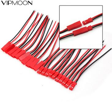 20 Stuks 2 Pin Connector Man Vrouw Jst Plug Kabel 22 Awg 110Mm Draad Voor Rc Batterij Helikopter Diy led Verlichting Decoratie (10Pairs)