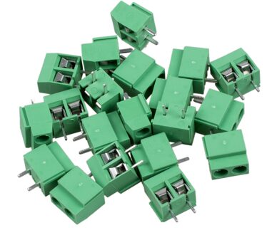 20 Stuks 2 Pole 5Mm Pitch Pcb Mount Schroef Terminal Blok 8A 250V