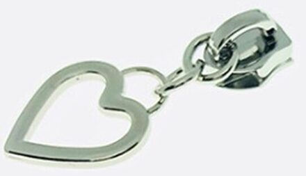 20 Stuks 21*26Mm Drie-Kleur Metalen Bagage Accessoires Rits Puller Holle Hartvormige Puller Tab hoofd Slider Rits Sluiting wit