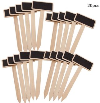 20 Stuks Bamboe Plant Label Milieuvriendelijke T-Vormige Houten Plant Teken Gebruikt Voor Tuinieren Van Zaden Ingemaakte Kruiden bloemen A2