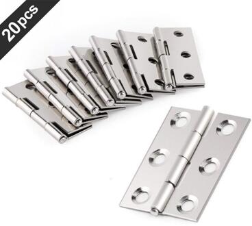 20 Stuks Deur Scharnieren 6 Montagegaten Connector Meubelbeslag Rvs Scharnier Voor Badkamer Raam Keuken Kasten