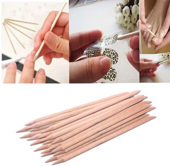 20 stuks Houten Cuticle Pusher Nail Art Cuticle Remover Orange Wood Sticks Voor Cuticle Verwijderen Manicure Pedicure Nail Art Gereedschap 927
