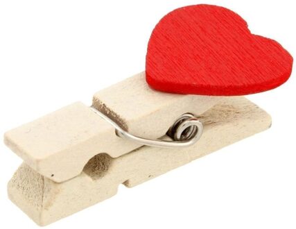 20 Stuks Houten Rode Liefde Hart Pinnen Fotopapier Clips Bruiloft Decor Ambachtelijke Valentijnsdag Brief Houder