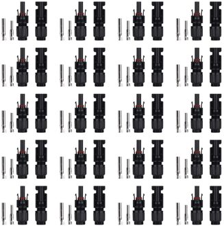 20 Stuks Mannelijke En 20 Stuks Vrouwelijke Solar Connectoren Aansluiten Solar Cable Pv Waterdicht Voor Diy Off-Grid Solar elektriciteit.