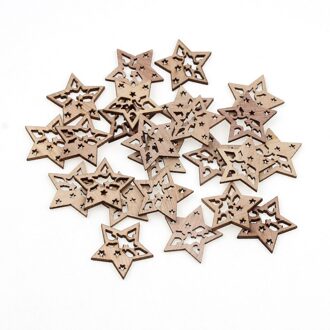 20 Stuks Natuurlijke Houten Hollow Star Scrapbooking Embellishments Craft Voor Kerst Diy Home Decoratie 28x30mm