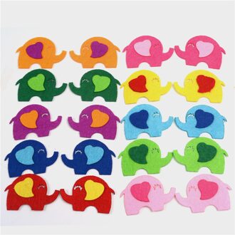 20 stuks Non Woven Vilt 1mm Dikte Polyester Doek Vilt DIY Bundel Voor Naaien Poppen Olifant Vorm Ambachten