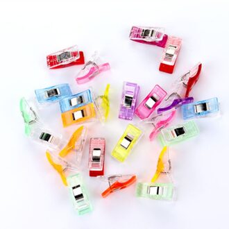 20 Stuks Plastic Clips Job Voet Case Multicolor Clips Stof Klemmen Patchwork Zomen Naaien Gereedschap Naaien Accessoires Kledingstuk Clips rood 20stk