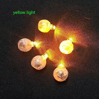 20 Stuks Ronde Gekleurde Led Rgb Flash Bal Lampen Ballon Verlichting Voor Lantaarn Kerst Bruiloft Partij Decoratie Partij Decoratie geel licht