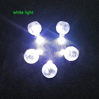 20 Stuks Ronde Gekleurde Led Rgb Flash Bal Lampen Ballon Verlichting Voor Lantaarn Kerst Bruiloft Partij Decoratie Partij Decoratie wit licht