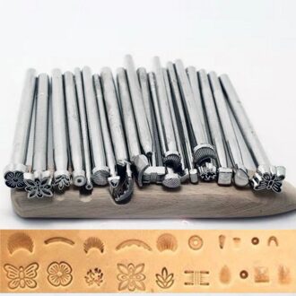 20 Stuks Verschillende Patronen Lederen Afdrukken Gereedschap Metalen Carving Craft Punch Stempel Sculptuur Gedrukt Diy Lederen Zadel Stempelen Kits