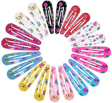20 Stuks Vrouwelijke Haarspelden Baby Haar Pin Kinderen Vlinder Print Bb Clip
