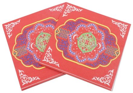 20 Stuks Wegwerp Servetten Tissue Papier Eid Mubarak Gelukkig Ramadan Feestartikelen Viering Servies Decoratie stijl 6