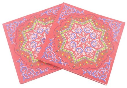 20 Stuks Wegwerp Servetten Tissue Papier Eid Mubarak Gelukkig Ramadan Feestartikelen Viering Servies Decoratie stijl 8