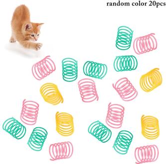 20 Stuks Willekeurige Kleur Kat Lente Speelgoed Plastic Kleurrijke Interactieve Spiraal Kitten Speelgoed Scratch Kat Speelgoed Kat Training Spelen Speelgoed