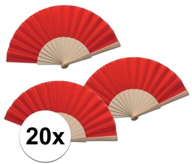20 stuks zomerse Spaanse waaier rood