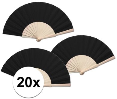 20 stuks zomerse Spaanse waaier zwart
