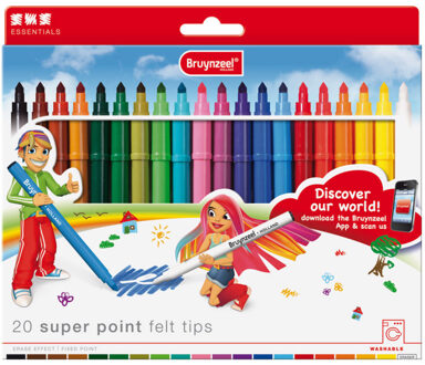 20 Super Point Viltstiften Multikleur