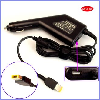 20 V 4.5A Laptop Auto DC Adapter Oplader + USB voor Lenovo Thinkpad Edge E560P, Ideapad Flex 3-15, E570 L540 T440p T460p V510-15IKB