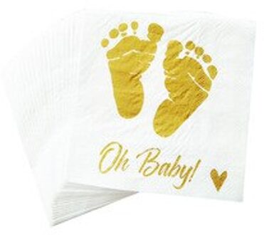 20 vellen Absorberende Vergulden Voet Decoratieve Wegwerp Tissue Papier Servetten voor Party Verjaardag