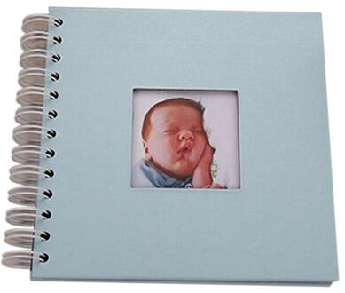 20 vellen Foto Plakboek Creatieve Eenvoudige Decoratieve Fotoalbum 6 INCH DIY Scrapbook voor Baby Blauw