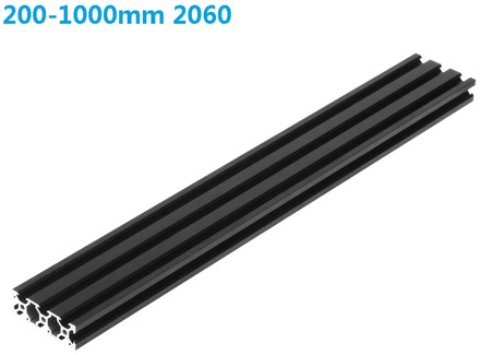 200-1000mm Length Black 2060 V-Slot Aluminum Profile Extrusion Frame for CNC Laser Engraving Machine 3D Printer Furniture