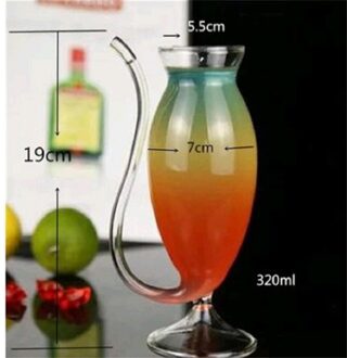 200/300/320Ml Wijn Whiskey Glas Hittebestendig Glas Zuigen Sap Melk Kopje Thee Wijn Beker Met drinken Buis Stro C