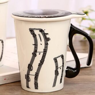 200-300Ml Keramische Muziek Mok Mark Koffie Mok Cup Toetsenbord Note Mark Koffie Cup Paar Cup Set met Cover Mark Cup 1-Sheet music 1stk