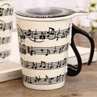 200-300Ml Keramische Muziek Mok Mark Koffie Mok Cup Toetsenbord Note Mark Koffie Cup Paar Cup Set met Cover Mark Cup Sheet music 1stk