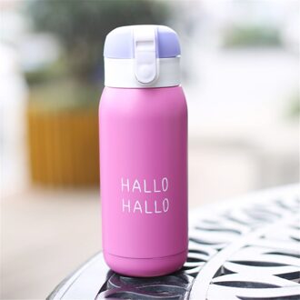 200/380Ml Mini Rvs Thermos Fles Water Voor Meisjes Kids Draagbare Reizen Thee Koffie Mok Thermoskan thermische Kop 380ml / Paars