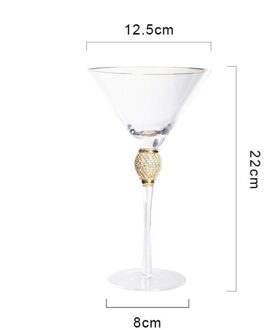 200-600Ml Paleis Betaalbare Luxe Goblet Gold-Ingelegde Diamanten Handgemaakte Cocktail Champagne Wijn Cup Rood wijn Glas 210ml