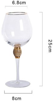 200-600Ml Paleis Betaalbare Luxe Goblet Gold-Ingelegde Diamanten Handgemaakte Cocktail Champagne Wijn Cup Rood wijn Glas