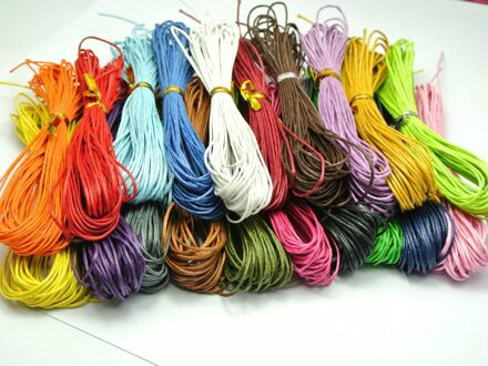 200 Meter Gemengde Kleur Waxed Cotton Kralen Cord 1mm voor Armband Ketting 20 Kleur