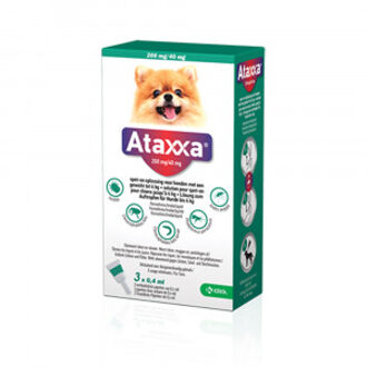 200 mg/40 mg spot-on hond (tot 4 kg) 2 x 3 pipetten