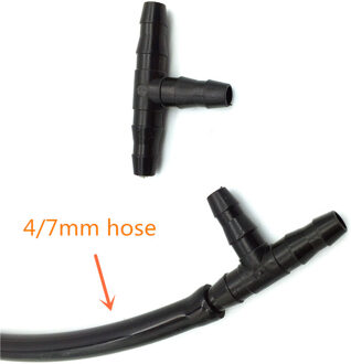 200 Pcs Barb Tee Connector Drip Verbinding 1/4 Inch Slang Tuin Gazon Water Irrigatie 4/7 Mm Slang Connector