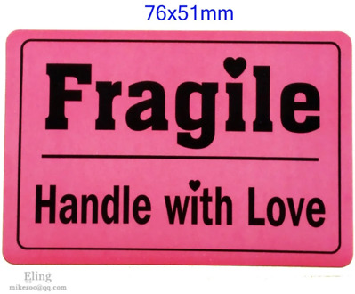 200 pcs/lot, 76x51mm FRAGILE HANDLE WITH LOVE Shipping Label Sticker Impressive design, Item No. SS09