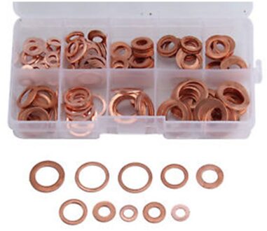 200 Pcs O Vorm Afdichting Pakking Slijtvaste Assortiment Set Olie Seal Pakking Voor Air Cilinder Met Doos Koperen Ring