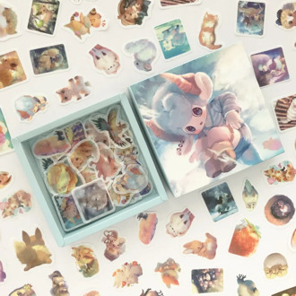 200 pcs/pack Magic Baby Rabbit Cat Series Box Decorative Stationery Stickers Scrapbooking DIY Diary Album Stick