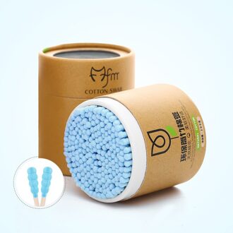 200 Stks/doos Bamboe Baby Wattenstaafje Houten Sticks Zachte Wattenstaafjes Schoonmaken Van Oren Tampons Cotonete Pampons Gezondheid Schoonheid Hotsale blauw